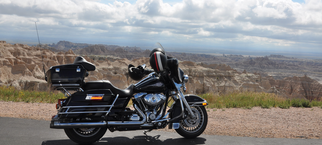 Road trip à moto dans les Badlands